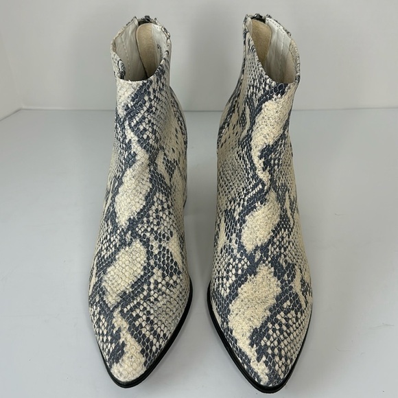 Steve Madden Jillian Leather Snakeskin Heeled Ankle Boots Size 8 - Picture 2 of 12